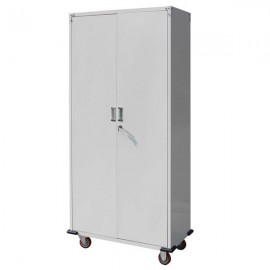 Metal Rolling Storage Cabinet Upright Tool Cabinet  Silver