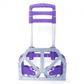 Portable Aluminium Cart Folding Dolly Push Truck Hand Collapsible Trolley Luggage Purple