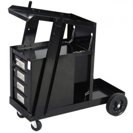 [US-W]4 Drawers Portable Wheels Steel Welding Cart Black