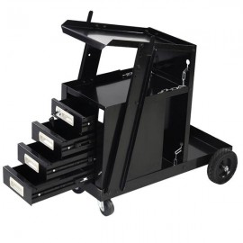 [US-W]4 Drawers Portable Wheels Steel Welding Cart Black