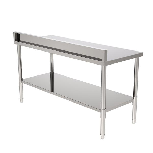 60" Stainless Steel Galvanized Work Table (with Back Board) 