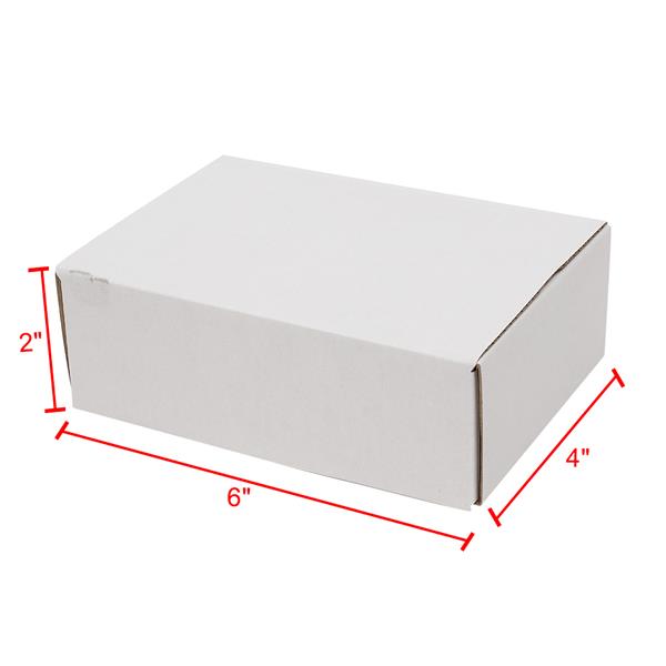 50 Corrugated Paper Boxes 6x4x2 "(15.2 * 10 * 5cm) White Outside and Yellow Inside 