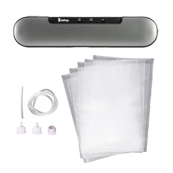 Zokop V69 Portable Food Vacuum Sealer Machine for Food Saver Storage with Magnets and 10 Bags Silver Gray 