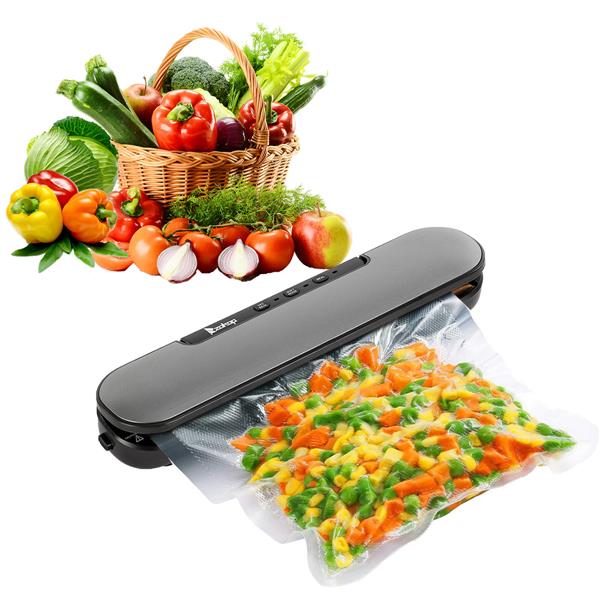Zokop V69 Portable Food Vacuum Sealer Machine for Food Saver Storage with Magnets and 10 Bags Silver Gray 