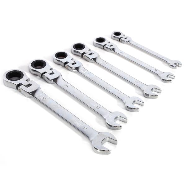 6 Piece Flexible Wrench Reversible Ratcheting Combination Wrench Set 