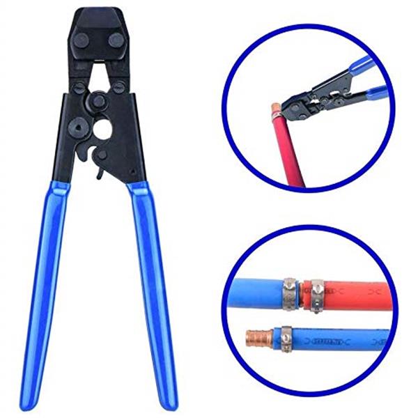 [US-W]PEX Pipe Cinch Crimping Tool with Clamp Blue 